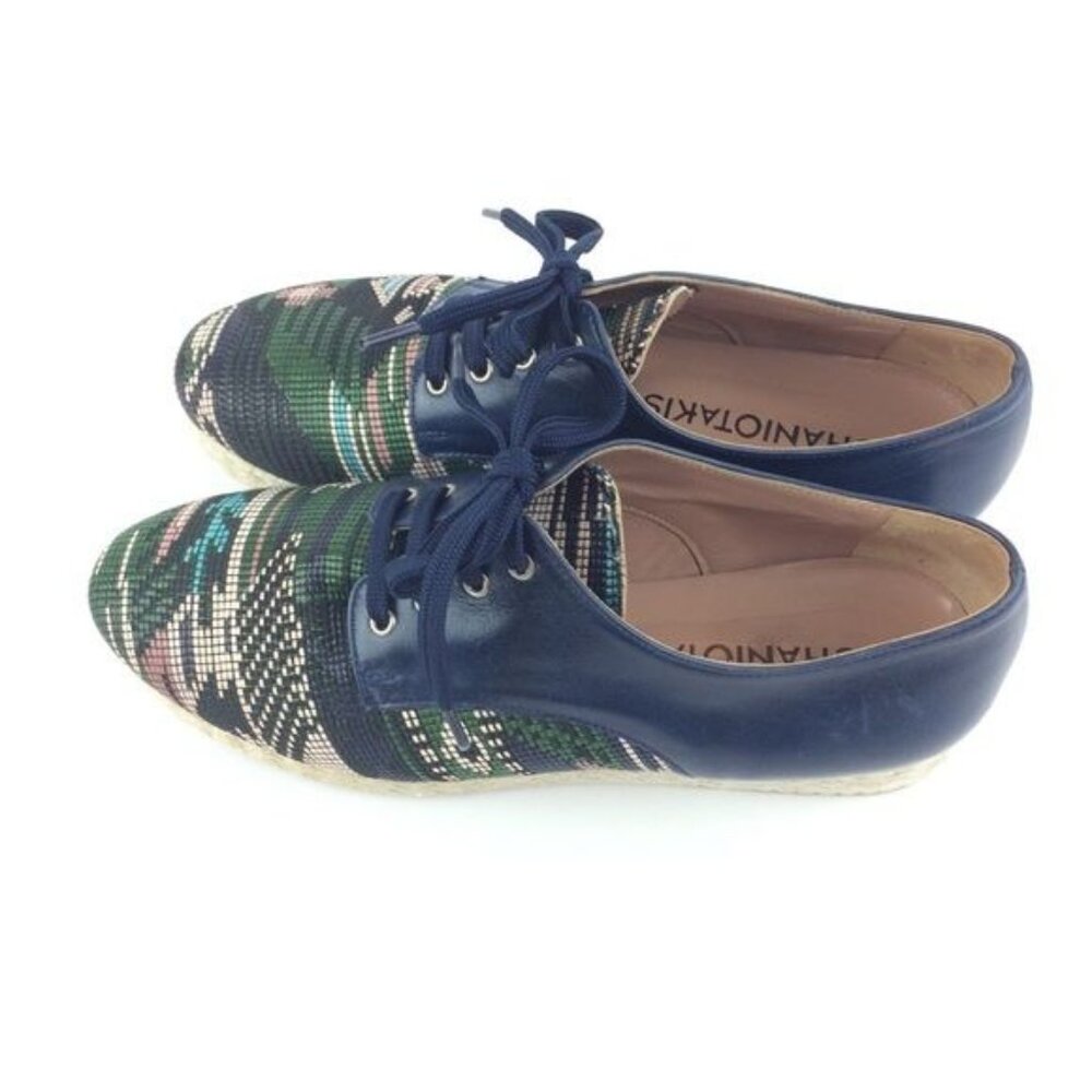 Women's Chaniotakis Tapestry Platform Oxford Espadrille Sneakers Size 7 - Picture 5 of 8